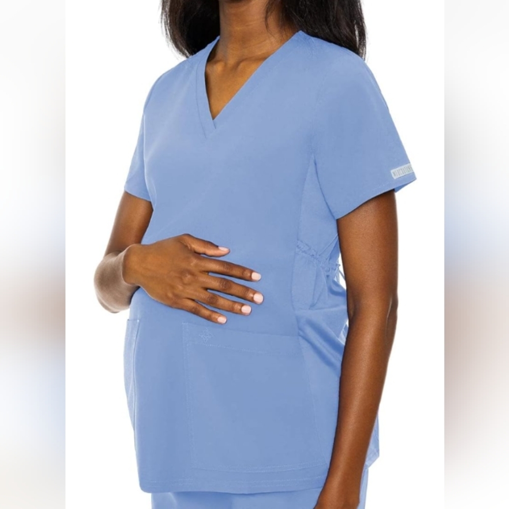 Med Couture Maternity Scrub Top - Black - Picture 2 of 6